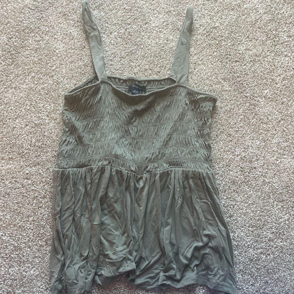 Khaki smocked tank from American eagle